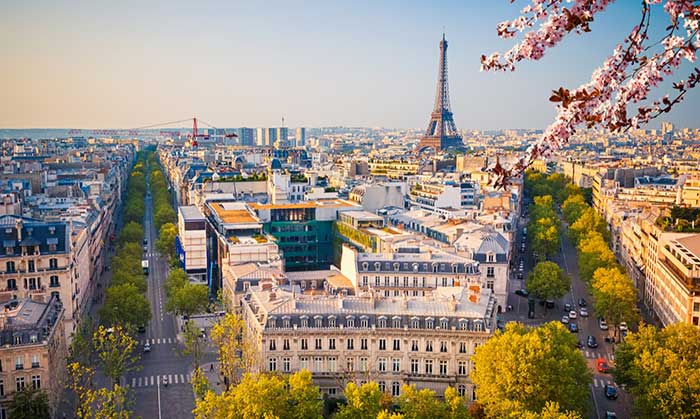 Paris skyline view with Eiffel tower